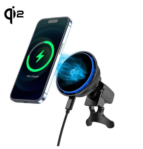 Qi2 15W Smart Electric Car Charger Magnetic Wireless Car Charger 10W Output Power 25A Current PD 3.0 Protection US Socket Qi2 15W Smart Electric Car Charger Magnetic Wireless Car Charger 10W Output Power 25A Current PD 3.0 Protection US Socket