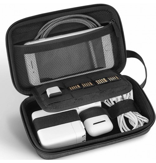 EVA Hard Shell Travel charger cable Organizer Case Portable Electronic Pouch Gadget Bag for MacBook Power Adapter Chargers